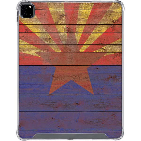 Arizona Flag Dark Wood iPad Pro 12.9in (2020) Clear Case